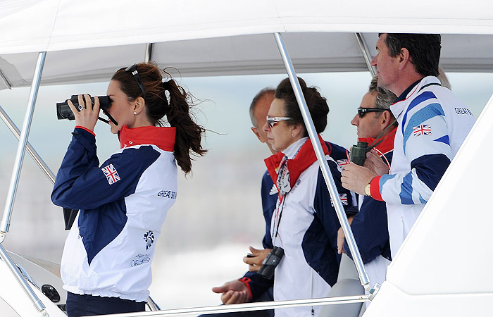Kate Middleton torce por iatistas inglesas na Olimpíada