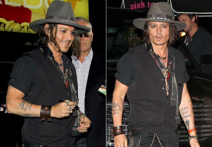 Johnny Depp cai na noite sozinho, em Los Angeles