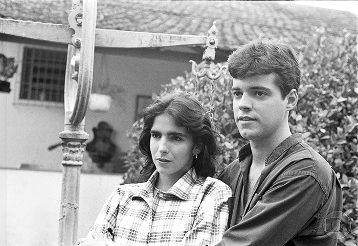 Malu Mader e Felipe Camargo em Anos Dourados - 1986