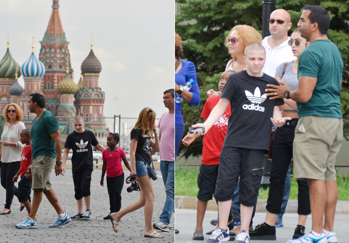 Filhos de Madonna se divertem durante passagem da cantora pela Rússia