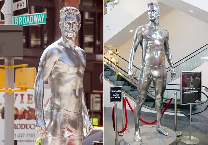 Estátuas de David Beckham são espalhadas por NY e Los Angeles
