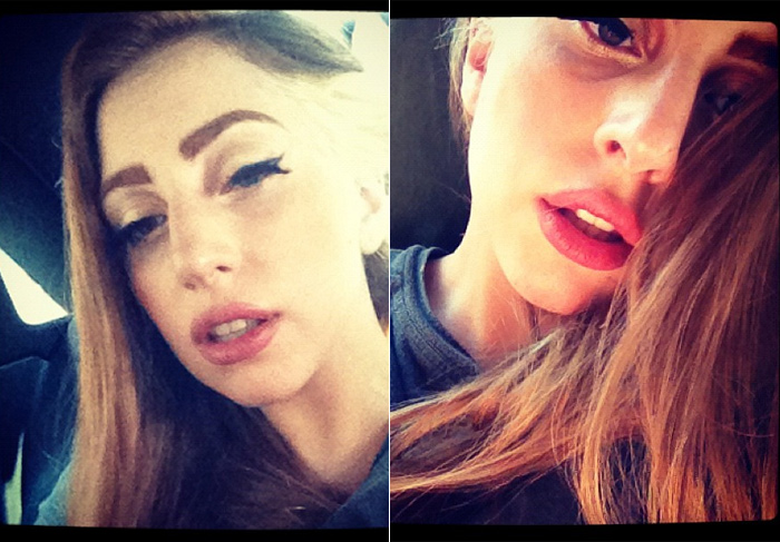 Lady Gaga muda a cor dos cabelos
