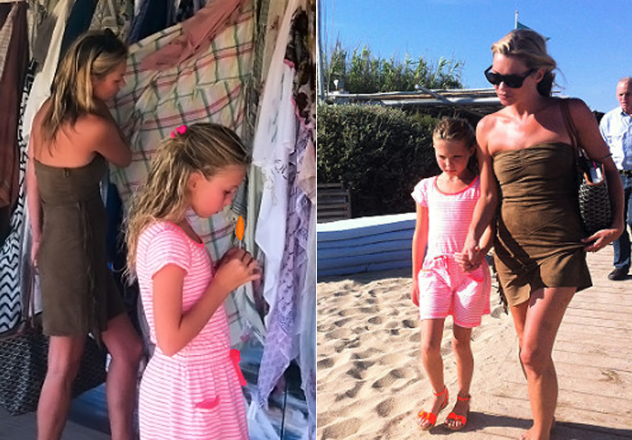 Kate Moss leva a filha para passear em Saint Tropez