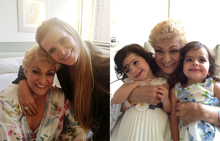 Hebe recebe a visita das filhas do cantor Luciano, no hospital