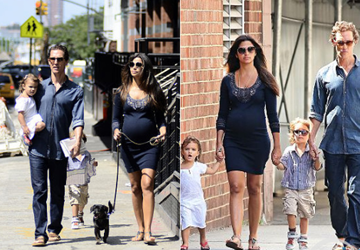 Camila Alves e Matthew McConaughey passeiam com filhos e pet por NY