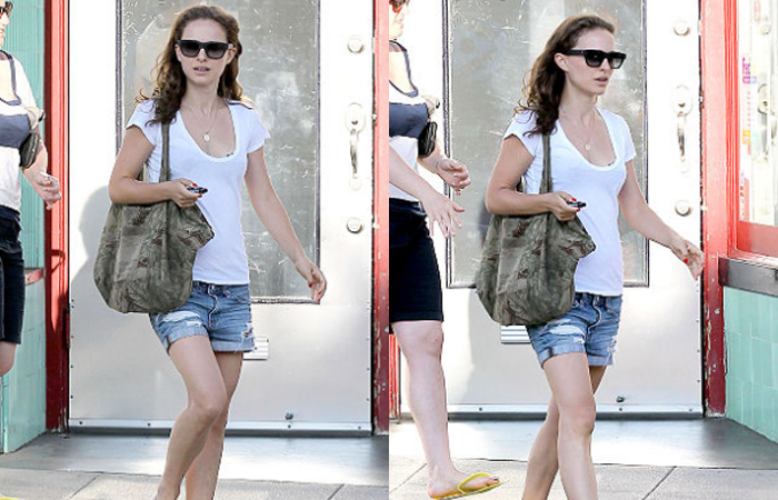 Natalie Portman passeia de shortinho por Los Angeles