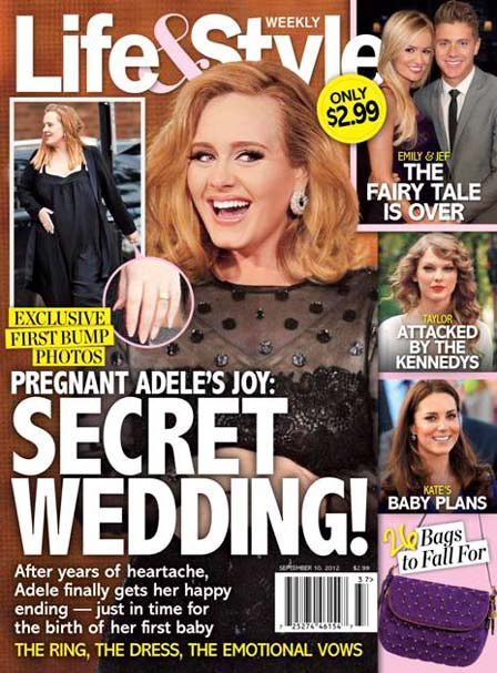 Adele pode ter se casado em segredo, segundo revista