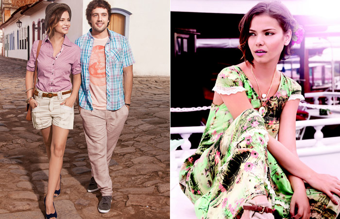 Milena Toscano e Rafael Cardoso passeiam por Paraty em campanha de moda