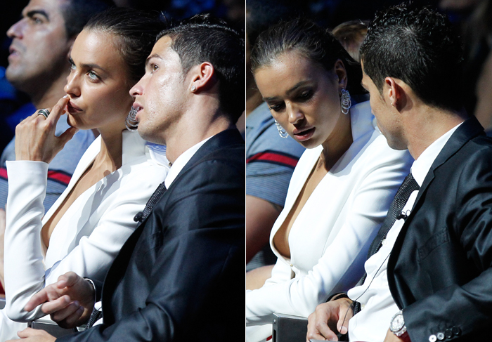 Irina Shayk desconcentra Christiano Ronaldo com seu decote