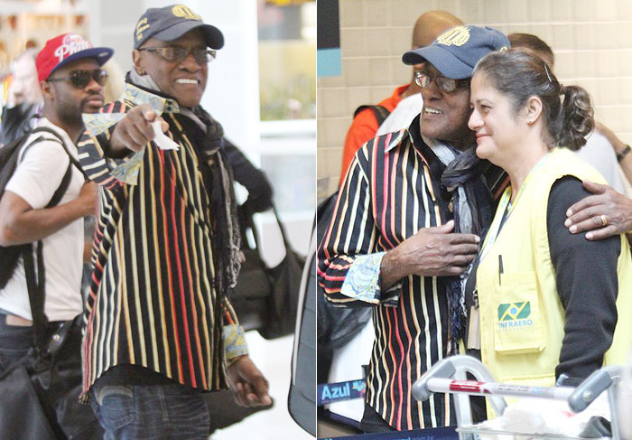 Billy Paul distribuiu sorrisos em aeroporto carioca