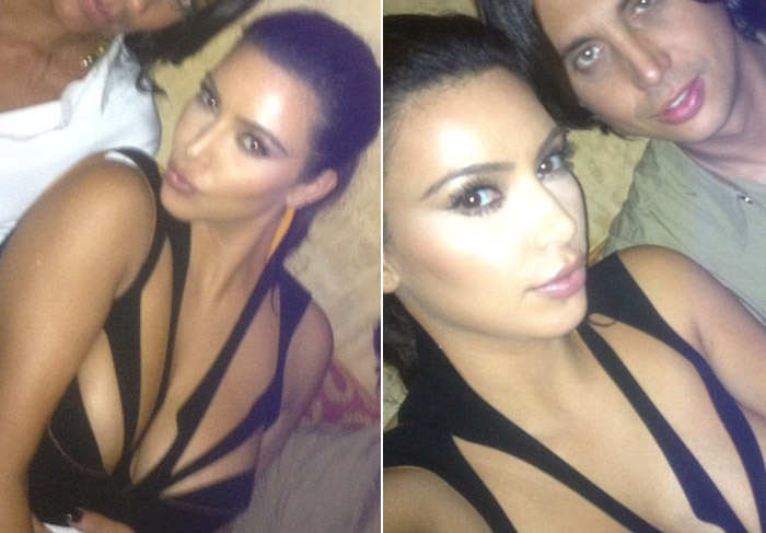 Kim Kardashian chama a atenção com vestido cheio de recortes