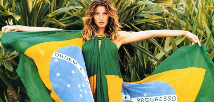 Gisele Bündchen se veste com a bandeira do Brasil no Dia da Independência
