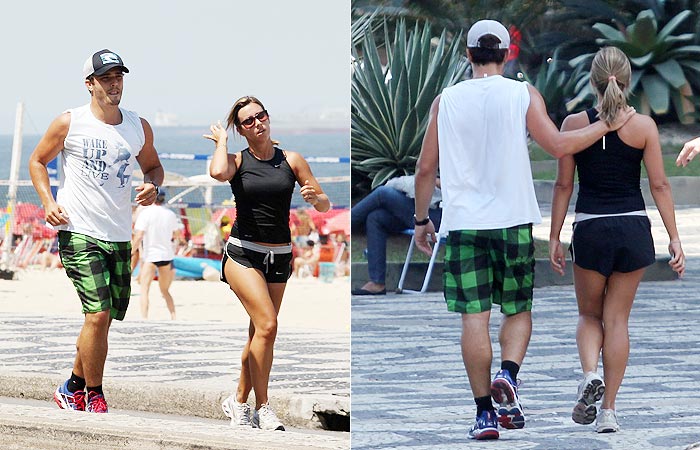 Thiago Rodrigues e Cristiane Dias correm na orla de Ipanema