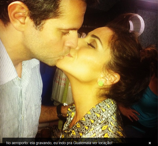 Giovanna Antonelli se despede de marido com beijo em aeroporto