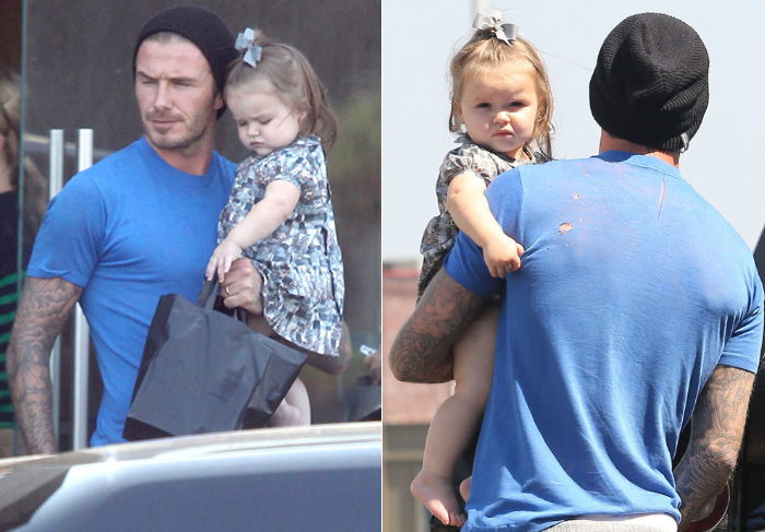 David Beckham leva Harper para buscar comida em restaurante 
