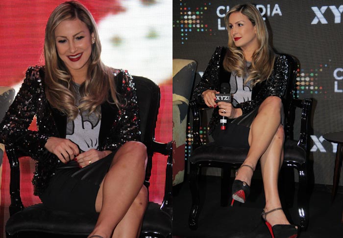 Claudia Leitte conversa com a imprensa, em Sampa