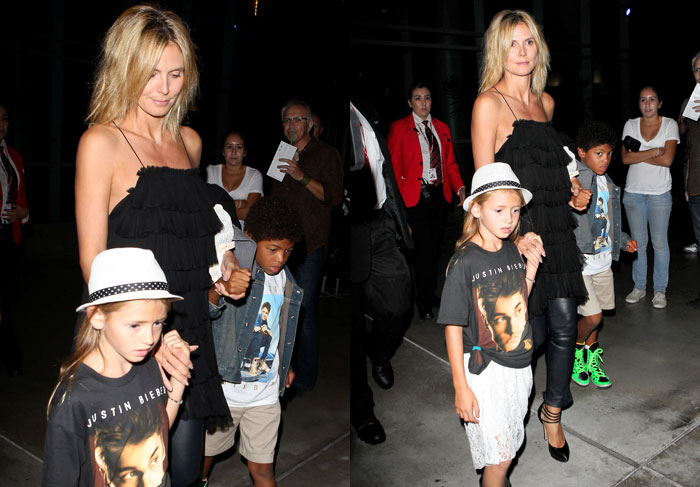 eidi Klum leva os filhos a show de Justin Bieber com o novo namorado