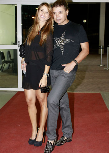 David Brazil e Dani Bananinha no show da banda Evanescence