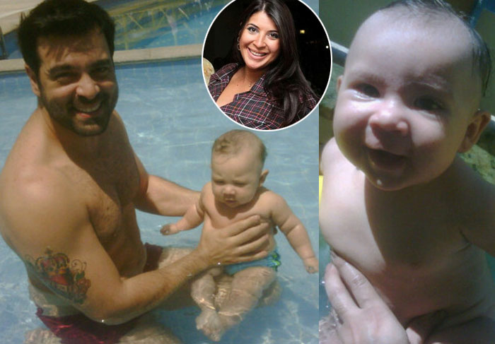 Priscila Pires mostra foto do filho curtindo piscina com o pai O Fuxico