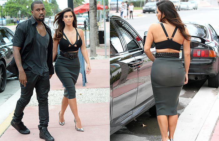 Kim Kardashian sai sem calcinha para jantar com Kanye West