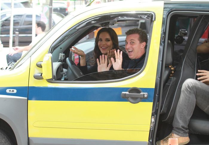 Luciano Huck e Ivete Sangalo gravam na Barra da Tijuca