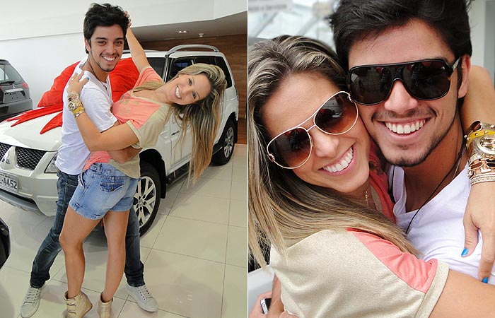 Rodrigo Simas e Raquel Guarini pegam seus carros após vitória no Dança dos Famosos