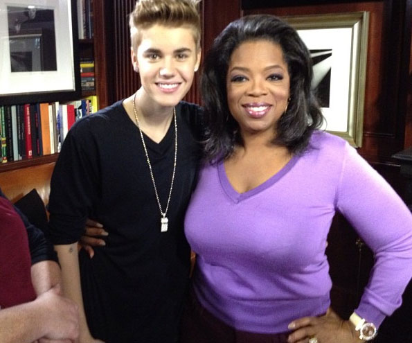 Justin Bieber grava entrevista com Oprah Winfrey