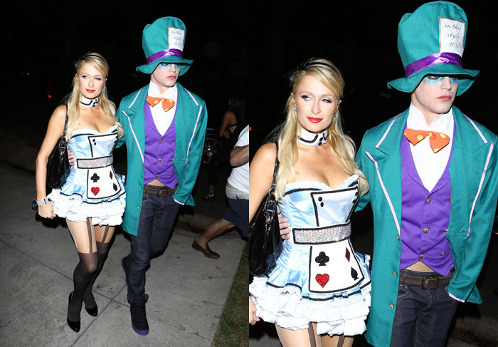 Paris Hilton se veste de Alice para ir a festa de Halloween 