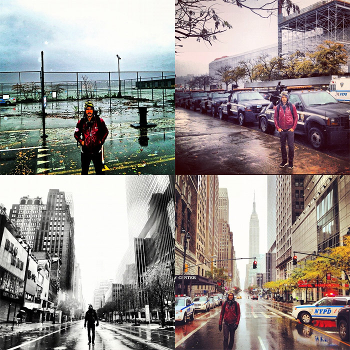 Julio Rocha mostra sua aventura em Nova York com o furacão Sandy
