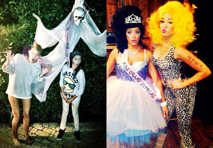 Miley Cyrus se fantasia de Nicki Minaj para festa de Halloween 