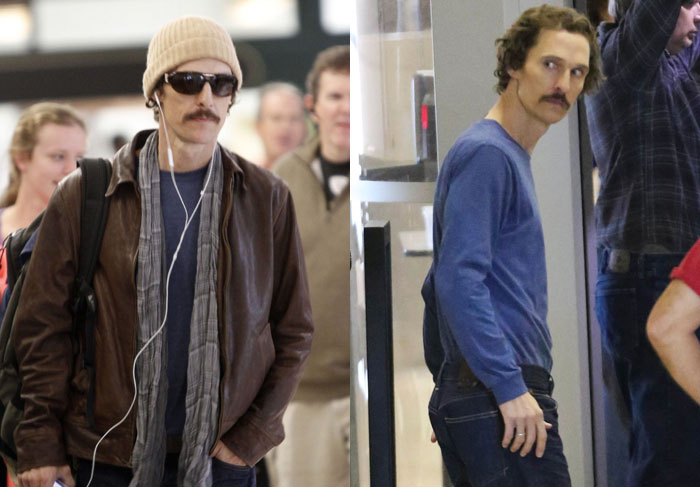 Matthew McConaughey aparece irreconhecível em aeroporto de LA