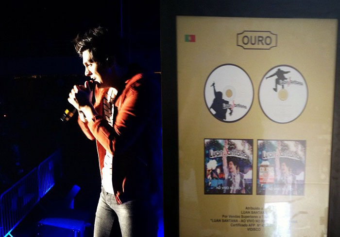 Luan Santana recebe disco de ouro em Portugal