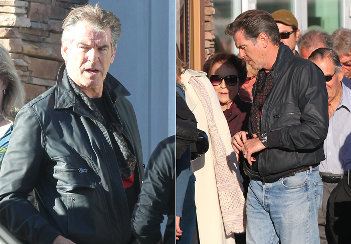 Pierce Brosnan curte novo filme do 007 no cinema em Malibu