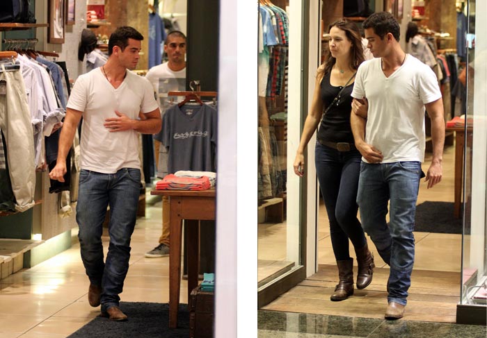 Sidney Sampaio vai às compras com a namorada Brenda Valansi O Fuxico
