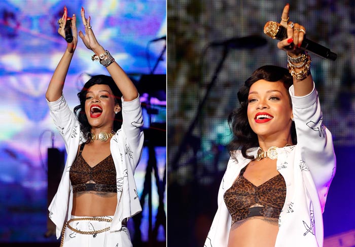 Abusada e usando top de oncinha, Rihanna faz mais um show em Londres O Fuxico