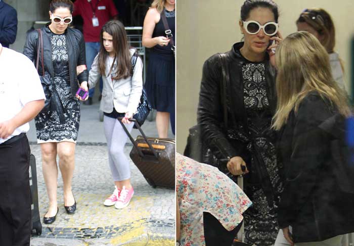 Claudia Raia, Gaby Amarantos e Priscila Pires no aeroporto do Rio O Fuxico