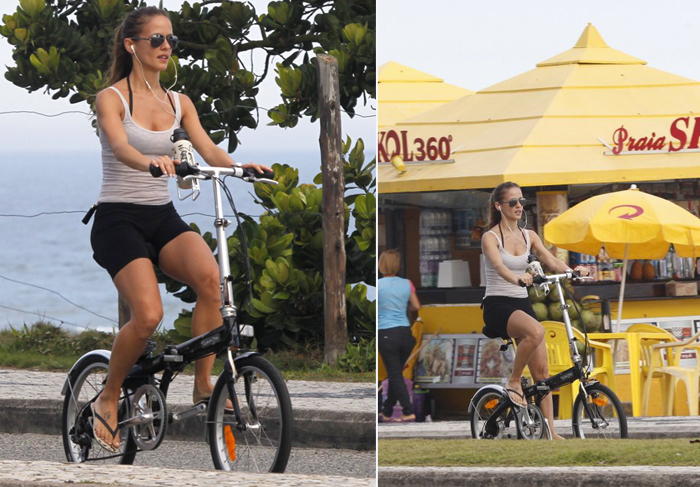 Fernanda de Freitas pedala pela orla O Fuxico