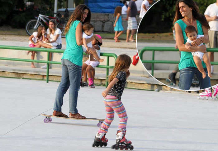 Eduardo Moscovis e Cynthia Howlett : Dia de passeio e brincadeiras com os filhos