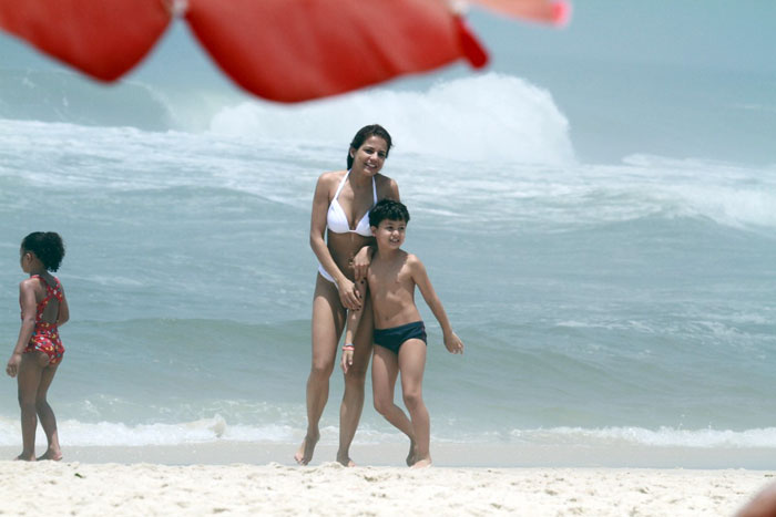 A dupla esteve na praia da Barra da Tijuca