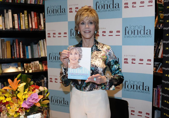 Jane Fonda lança seu livro, no Brasil