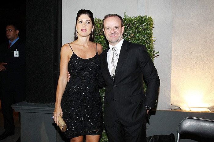 Rubinho Barrichello com a esposa