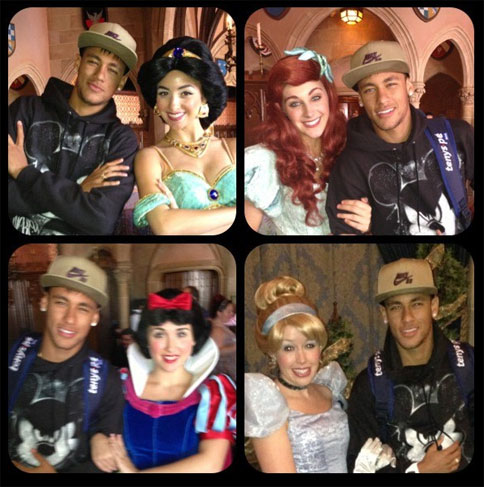 Neymar posa com Princesas da Disney: “Hoje eu virei Príncipe!”