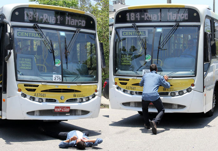 Rodrigo Lombardi é atropelado por ônibus em gravação de Salve Jorge