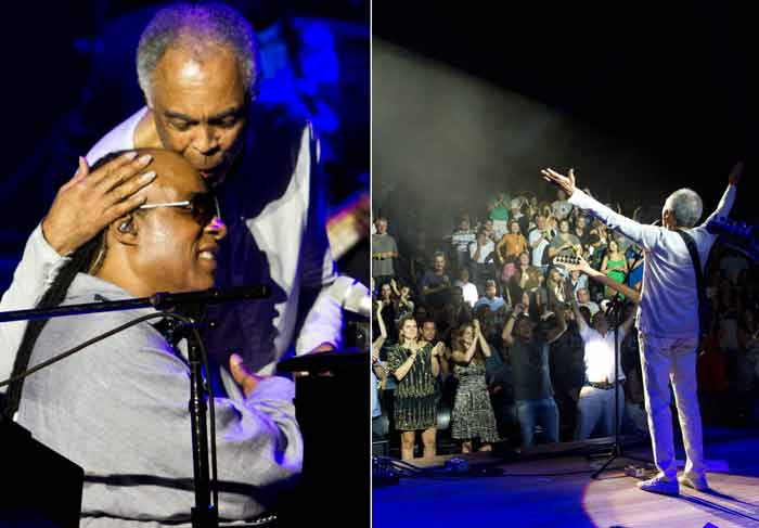 Filhos de Stevie Wonder cantam com o pai e Gilberto Gil