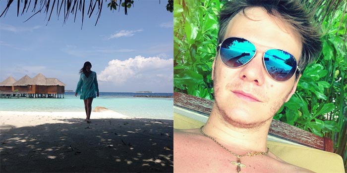 Thais Fersoza curte férias com Michel Teló em praia paradisíaca