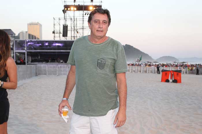 Eduardo Galvão no show de Stevie Wonder e Gilberto Gil, em Copacabana