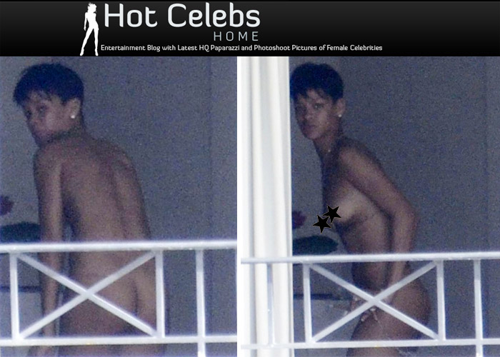 Rihanna tira a roupa na frente da janela e paparazzo registra tudo