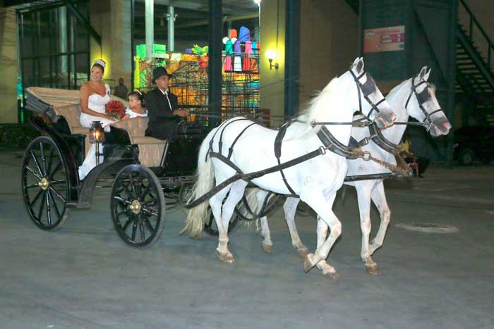 Ângela Bismarchi chega em carruagem para casar com Wagner de Moraes O Fuxico