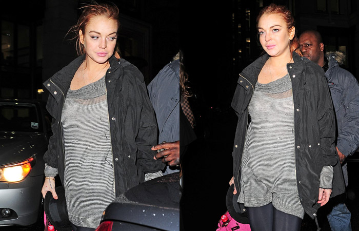 Lindsay Lohan chega inchada a seu hotel de Londres