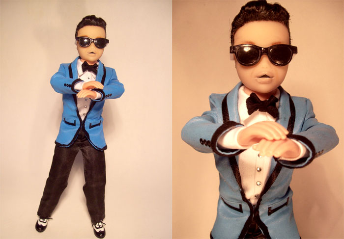 PSY é homenageado com boneco dançando Gangnam Style